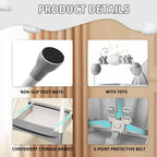 Foldable Baby High Chair (6+ Months): Large Anti-Slip Pad, Toy Rack & Easy-to-Clean Feeding Design – Model E500