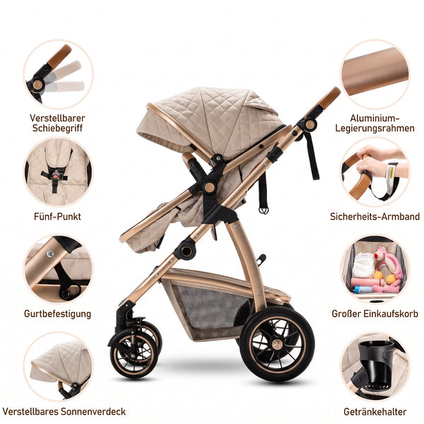 Kombikinderwagen 3-in-1 – Alurahmen mit Moskitonetz