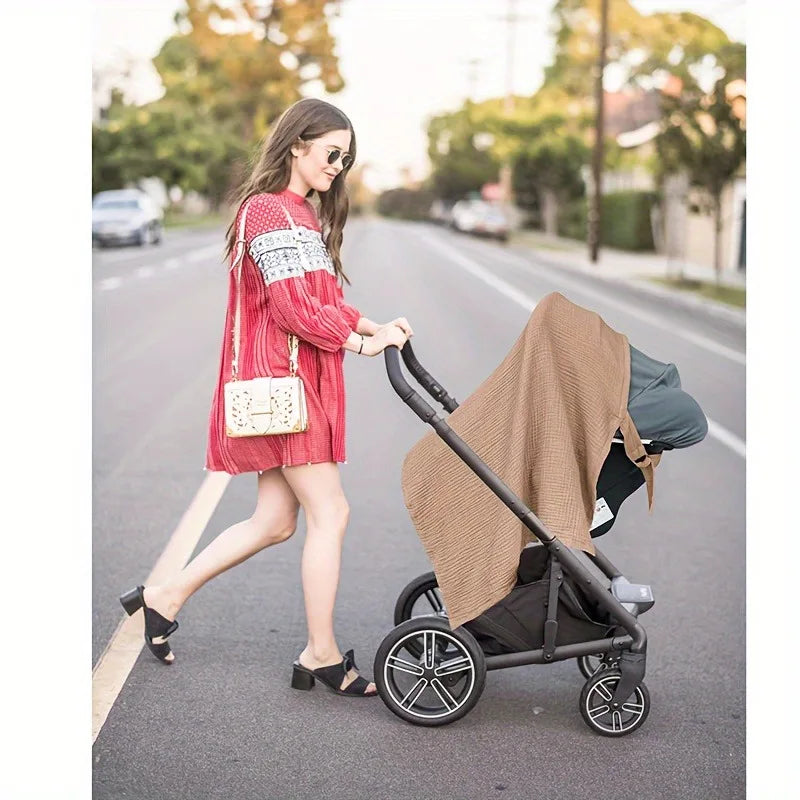 1 pc Nursing Cover Cloth - Outdoor Breastfeeding Shawl, Anti-Exposure Gauze Feeding Cover-up, Breathable Nursing Scarf for Mater