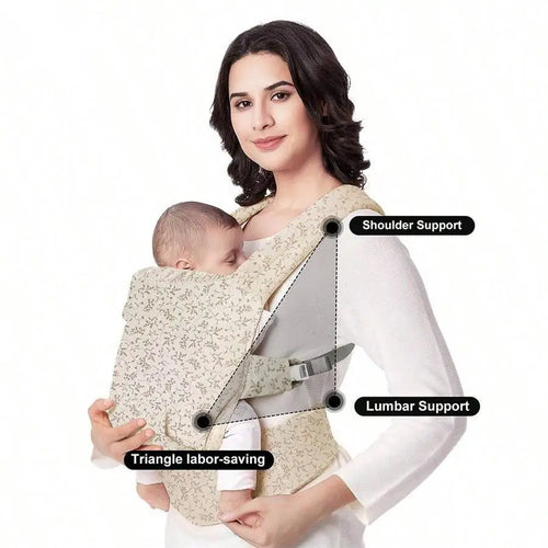 1Pc Baby Carrier, Multifunctional 4-in-1 Hip Seat Carrier, Adjustable Comfortable Front and Back Straps, Portable and Suitable for All Seasons, a Labor-Saving Tool for Mothers to Hold Their Babies Hands-Free
