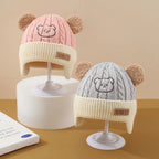 Baby  Hat Cute Bear Ear Protection Hat Children Winter Thickened Warm Knitted Korean Version Of The Baby Hat