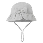 Musselin-Fischerhut Baby – Sonnenhut mit Schleife