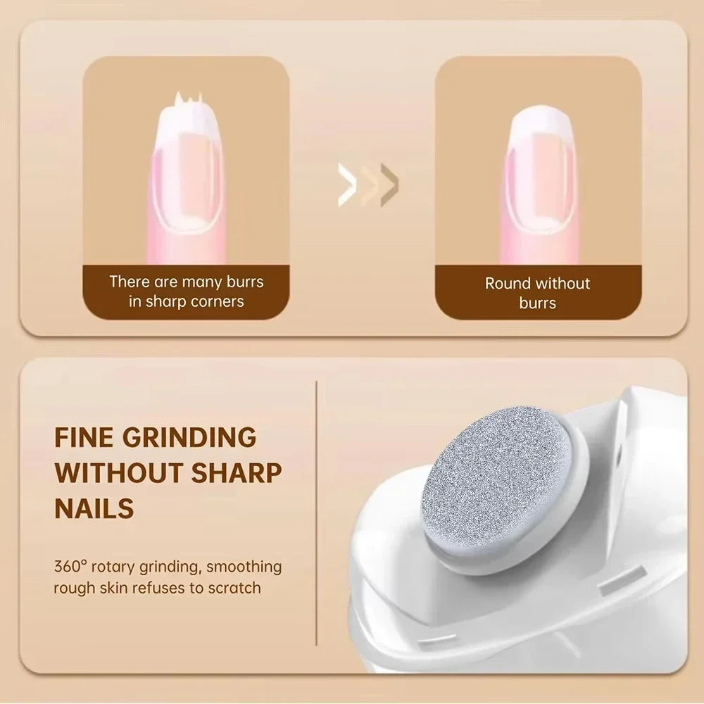 2-in-1 Electric Nail Clipper with LED Light, Automatic Nail Grinder and Trimmer for Babies, Mini Manicure Tool, Nail Care