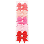 10Pcs/Set Solid Color Kids Bows Hair Clips for Baby Girls Handmade Ribbon Bowknot Hairpin Barrettes New Year Hair Accessories