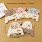 Baby  Hat Cute Bear Ear Protection Hat Children Winter Thickened Warm Knitted Korean Version Of The Baby Hat