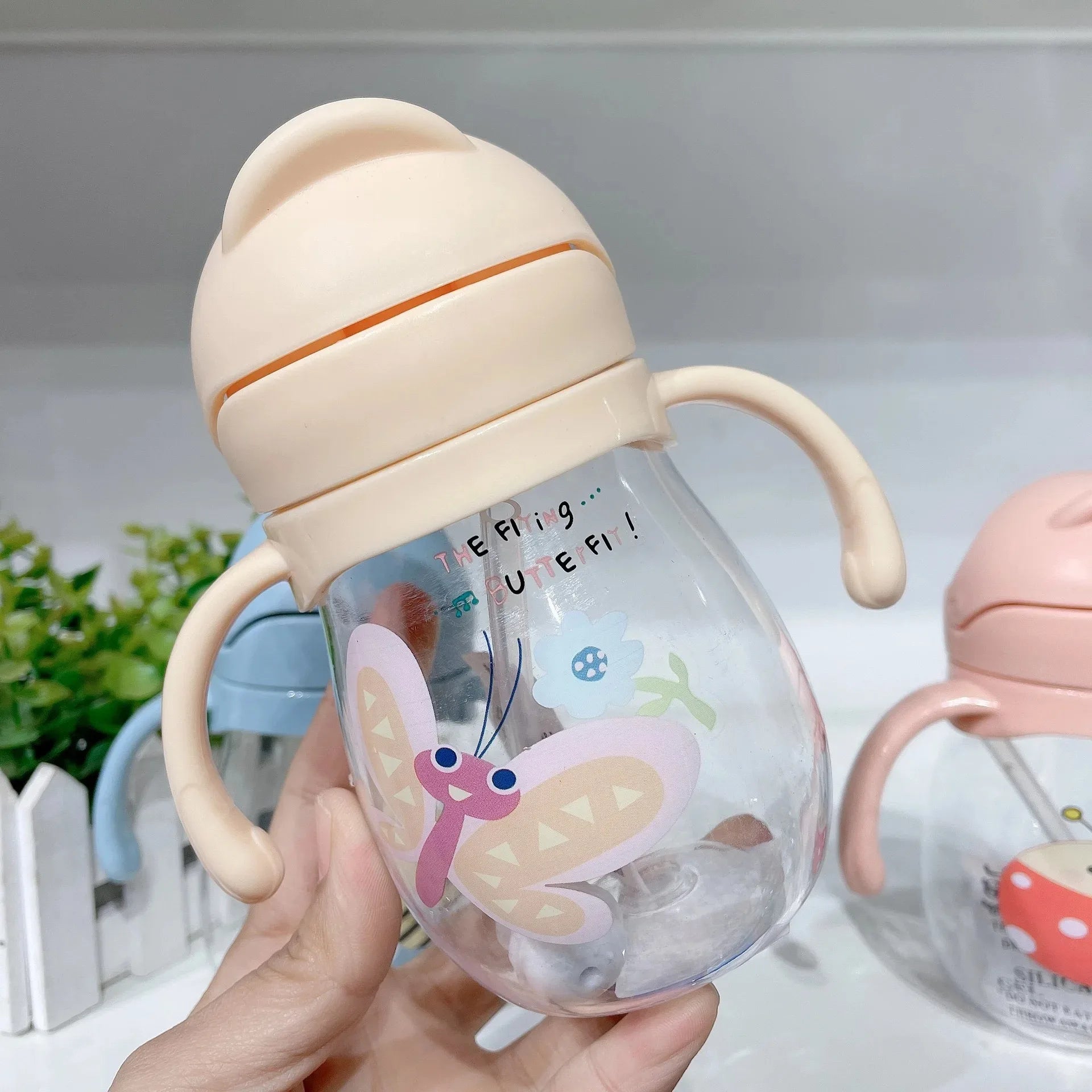 Trinklernbecher mit Strohhalm – 350 ml, auslaufsicher