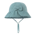 New Muslin Baby Bucket Hats for Girls Spring Fall Newborn Hat Cute Bows Panama Fisherman Cap Outdoor Infant Caps 3-12 Months