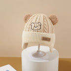 Baby  Hat Cute Bear Ear Protection Hat Children Winter Thickened Warm Knitted Korean Version Of The Baby Hat
